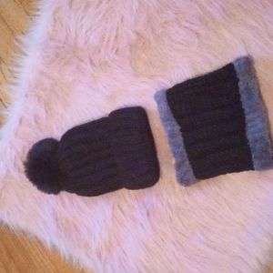 Knitted hat and neck warmer